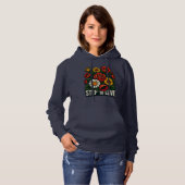 Levendige "Step To Love" Bloemige Dames Hoodie (Voorkant volledig)