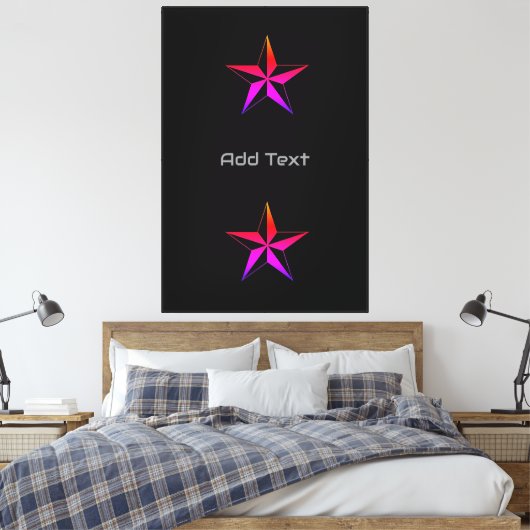 Levendige ster geïnspireerd statementstuk met naam canvas afdruk (Insitu (Slaapkamer))