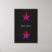Levendige ster geïnspireerd statementstuk met naam canvas afdruk (Voorkant)