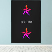 Levendige ster geïnspireerd statementstuk met naam canvas afdruk (Insitu (Houten vloer))