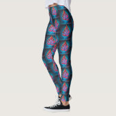 Levendige Sterke Rood & Blauw Neon Design Leggings (Links)