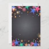 Levendige sterren en lichten op Black New Year's P Kaart (Achterkant)