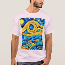 Levendige Sterren Kunst T-shirt