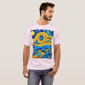 Levendige Sterren Kunst T-shirt (Voorkant volledig)