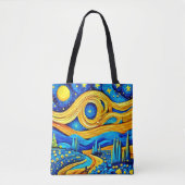 Levendige Sterren Kunstwerk Tote Bag (Voorkant)