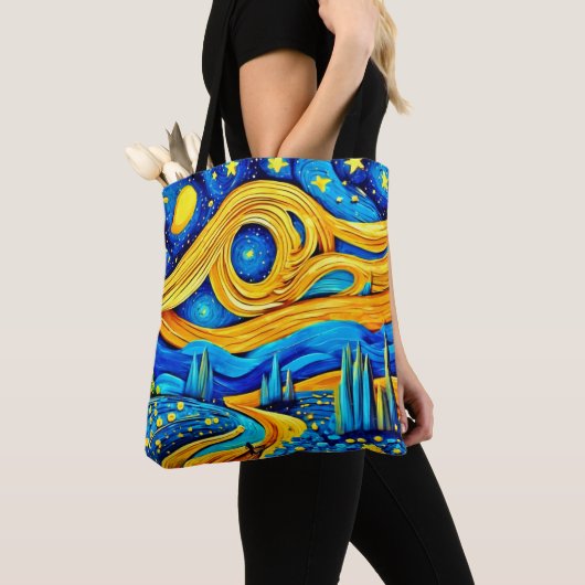 Levendige Sterren Kunstwerk Tote Bag (Dichtbij)
