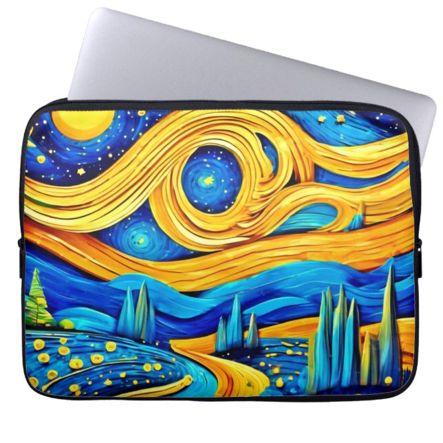 Levendige Sterrenkunst Laptop Sleeve (Voorkant)