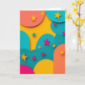 Levendige sterrenlandschap collage kaart (Gele Bloem)