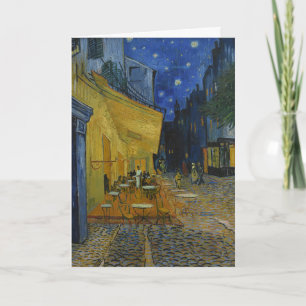 Levendige sterrennacht Caféterras Kunst van Van Go Kaart