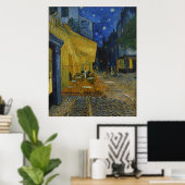 Levendige sterrennacht Caféterras Kunst van Van Go Poster (Thuiskantoor)