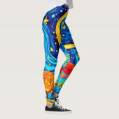 Levendige Sterrennacht stijl kunst Leggings (Rechts)