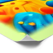 Levendige Sterrennacht stijl kunst Poster (Hoek)