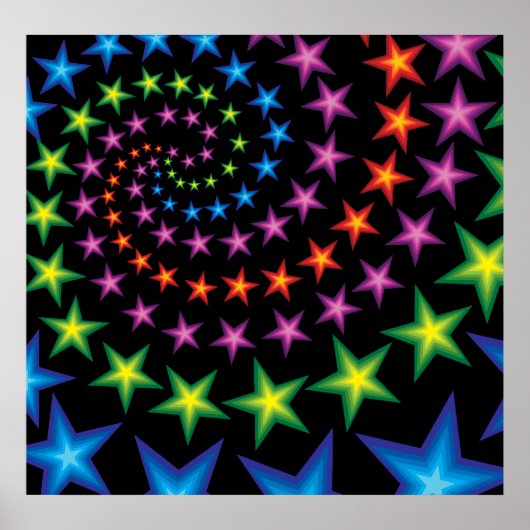 levendige sterrenspiralen poster (Voorkant)