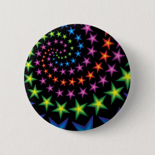 levendige sterrenspiralen ronde button 5,7 cm (Voorkant)