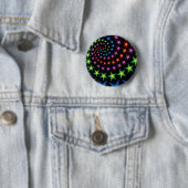 levendige sterrenspiralen ronde button 5,7 cm (In situ)