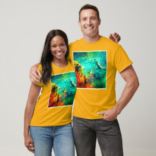 Levendige sterrenstelsel canvas kunst t-shirt