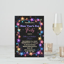 Levendige Sterrenstring Lights Oudejaarsavond Part Kaart