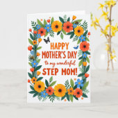 Levendige Stiefmoederdag kaart (Gele Bloem)