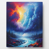 Levendige Stormy Sky Abstracte River Landscape Art Fotoplaat (Voorkant)