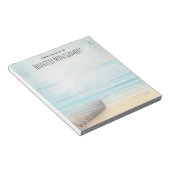 Levendige strand met Boat & Lighthouse Notitieblok (Schuin)