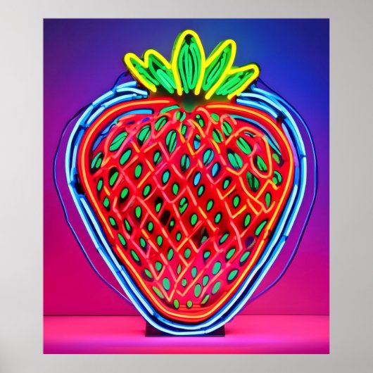 Levendige Strawberry Neon! Poster (Voorkant)