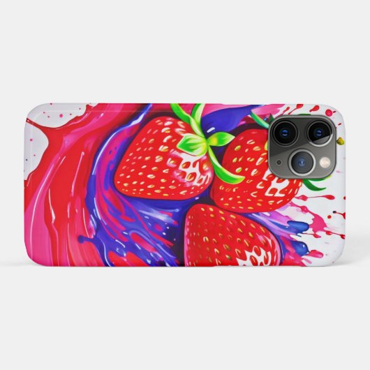 Levendige Strawberry Splash Case-Mate iPhone Case (Achterkant (horizontaal))