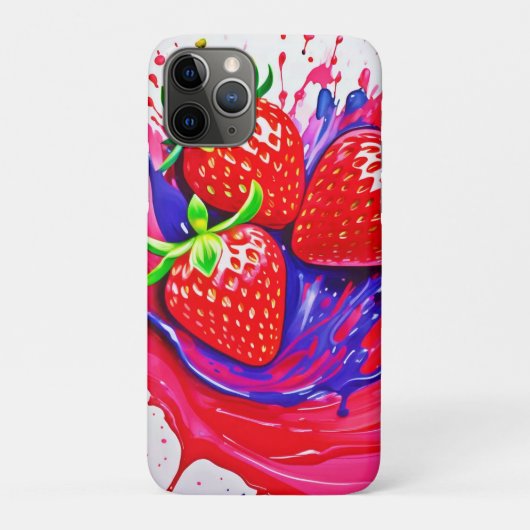 Levendige Strawberry Splash Case-Mate iPhone Case (Achterkant)
