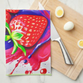 Levendige Strawberry Splash Theedoek (Quarter Fold)