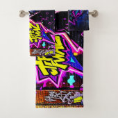 Levendige Street Art Glow Bad Handdoek (Insitu)