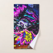 Levendige Street Art Glow Bad Handdoek (Handdoek)