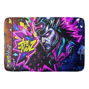Levendige Street Art Glow Badmat