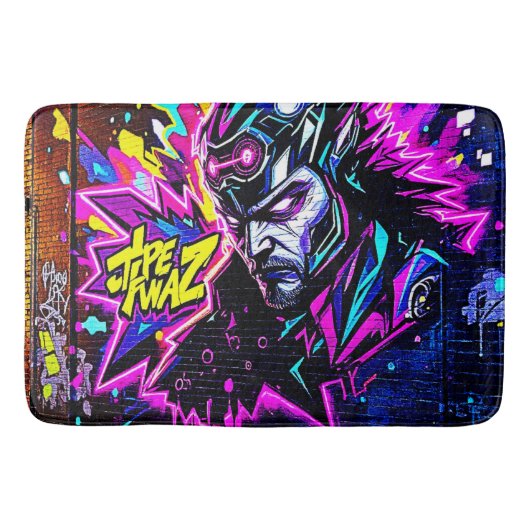Levendige Street Art Glow Badmat (Voorkant)