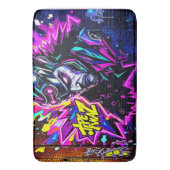 Levendige Street Art Glow Badmat (Voorkant Verticaal)
