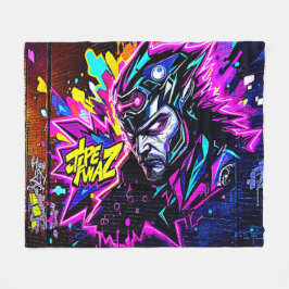 Levendige Street Art Glow Fleece Deken