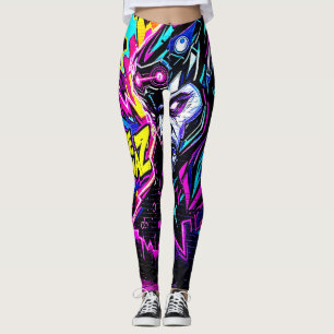 Levendige Street Art Glow Leggings