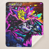 Levendige Street Art Glow Sherpa Deken (Voorkant)