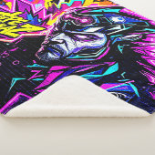 Levendige Street Art Glow Sherpa Deken (3/4)