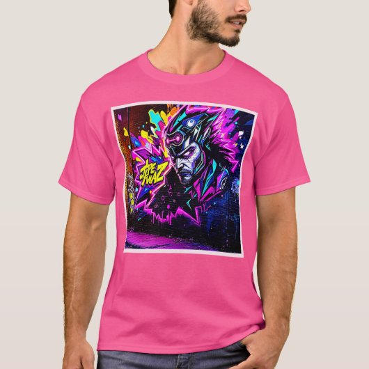 Levendige Street Art Glow T-shirt (Voorkant)