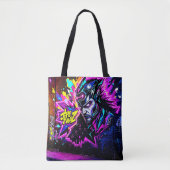 Levendige Street Art Glow Tote Bag (Voorkant)
