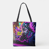 Levendige Street Art Glow Tote Bag (Achterkant)