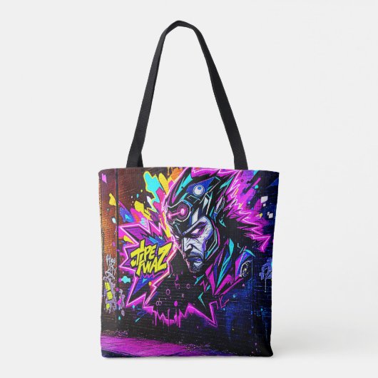 Levendige Street Art Glow Tote Bag (Achterkant)