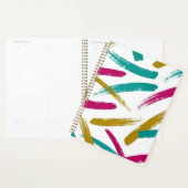 Levendige streken, turquoise, magenta en mosterdpa planner (Display)