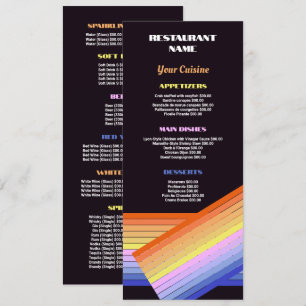 Levendige Strepen, Restaurant Slimline Menu