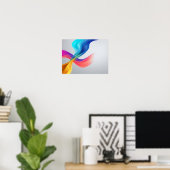 Levendige Stromende Kleurstromen Abstracte Poster (Thuiskantoor)