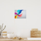 Levendige Stromende Kleurstromen Abstracte Poster (Keuken)