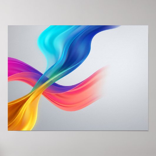 Levendige Stromende Kleurstromen Abstracte Poster (Voorkant)