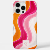 levendige stroming | Funky Retro Initiaal Monogram Case-Mate iPhone Case (Achterkant)