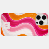 levendige stroming | Funky Retro Initiaal Monogram Case-Mate iPhone Case (Achterkant (horizontaal))