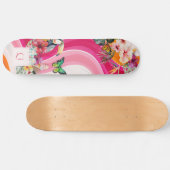 levendige stroming | Funky Retro Tropical Monogram Persoonlijk Skateboard (Horizontaal)