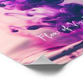 Levendige stroom: Abstracte Paarse inkt in water Poster (Hoek)